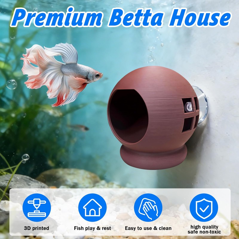 Betta Hammock & Floating Log - Natural 3D Printed Cozy