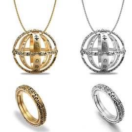 ysister Fidgets Anti Compression Spinner Rings Toy 2 Pack Stress Relief for Kids and Adults (Gold+Silver), Copper