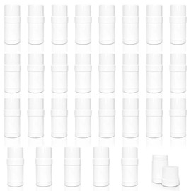 Deodorant Containers, Plastic Empty Deodorant Tubes Refillable Twist Up Deodorant Holder for Homemade Lipstick Sunscreen Balm Lotion Bar Heel Balm Lotion Bar Crayon Chapstick (30, White, 1 OZ)