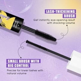 Wendy Lashes Mascara Set - Volumizing and Lengthening with Precision Brush for Ultimate Definition, Double-Ended Design, Lower Lash Mascara Included - Black, 6 mL & 4 mL