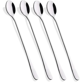 VIRUJA 5 inch Long Handle Coffee Spoons, Stainless Steel Iced Tea Spoons, Cocktail Espresso Stirring Spoons, Dessert Spoons - Set of 8