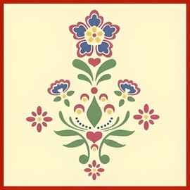 Rosemaling Pattern 1 Stencil Template 7" x 9" for Painting on Wood, Walls, Fabric & Furniture – Traditional Scandinavian Folk Art Design for DIY & Home Projects – The Artful Stencil