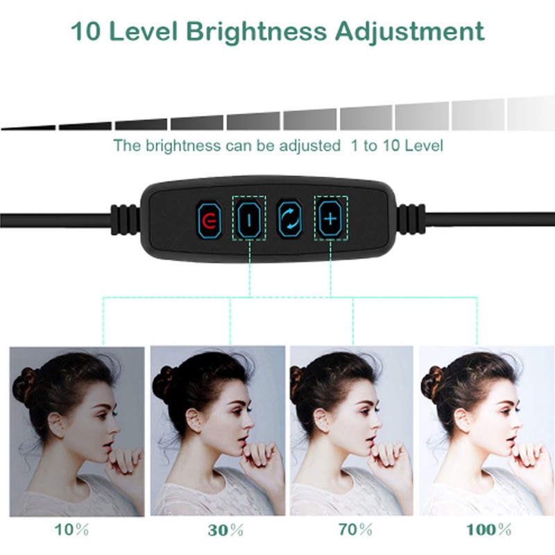 10 Inch 2400‑3000LM 12W LED Ring Light with Cell Phone