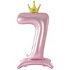 42 Inch Standing Pink Number 7 Balloons Wit Crown, 7th
