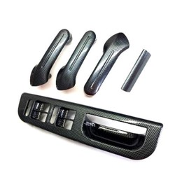 GHXSport Carbon Fiber Style Interior Door Grab Handle Cover Switch Bezel Set for VW Golf/Jetta/Bora MK4