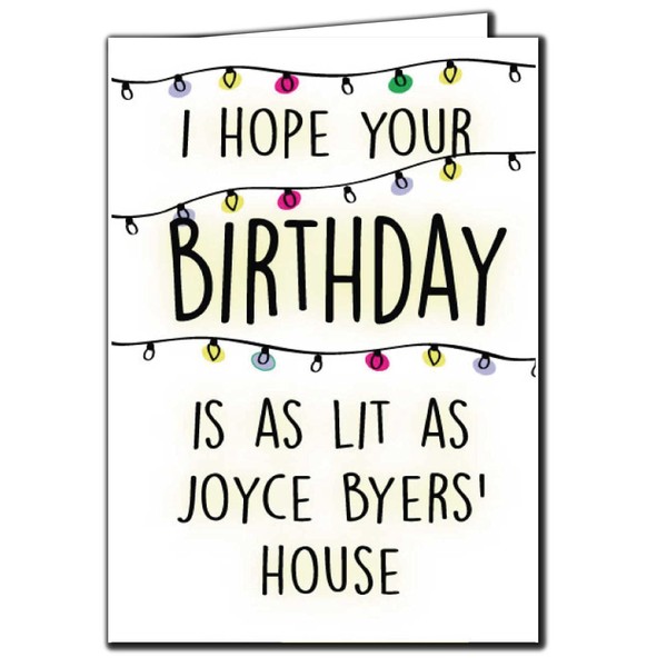 Cheeky Chops Birthday Card Stranger Things, Joyce Byers Lit c987 (Free P&P)