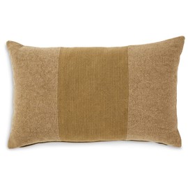 Signature Design by Ashley Dovinton Contemporary Rectangular Cotton Pillow with Stripe Design, 22" x 14", Light Brown & Beige