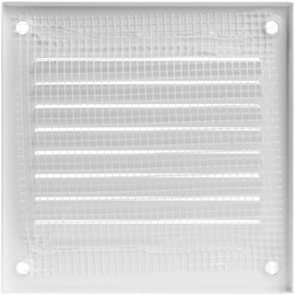 Vent Systems 4'' x 4'' Inch Pack of 2 White Air Vent Cover Metal Air Return Grill with Built in Pest Guard Screen HVAC Vent Cover for Home Improvement Vent Duct Cover 100x100 mm