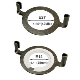 ECUDIS 2 Pcs Uno Lamp Harp Saddle Adapter Converter for E27 Sockets 1.65 Inch and 2 Pcs Uno Lamp Shade Reducing Rings E27 To E14 Adapter (Antique Brass)