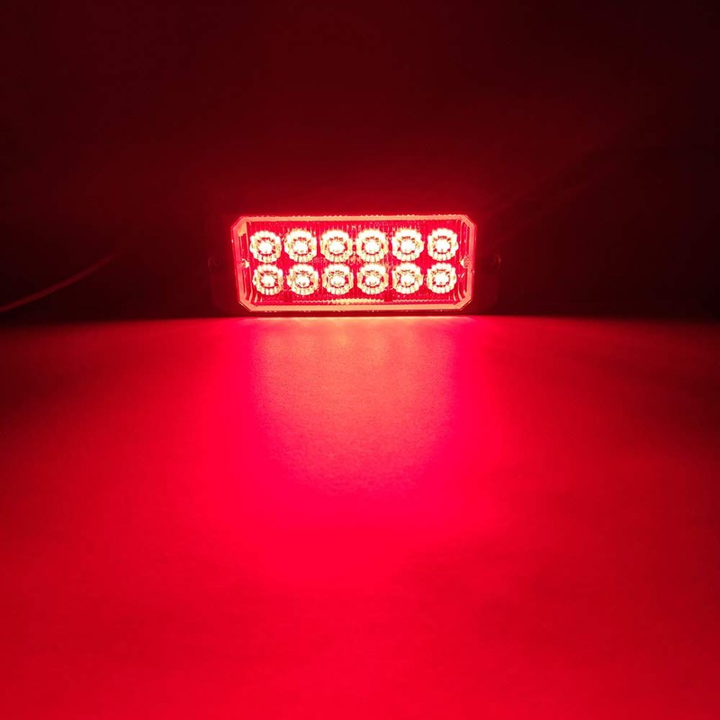Sidaqi 1PCS Red LED Emergency Strobe Light Bar 12-24V 12