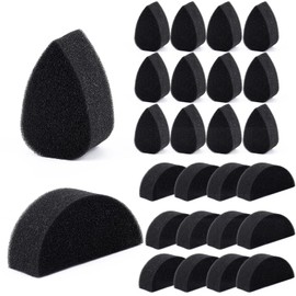 NICENEEDED 12 Stück Blütenblatt Schminkschwamm Schwarze Schwämme Für Gesichtsbemalung Und Körperbemalung Halbrunde Applikatorkeile
