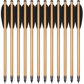 PMSM 6.3 Inch Aluminium Crossbow Bolt Arrows Steel Tips for 50-80 lbs Pistol Crossbow Precision Target, Mini Aluminium Arrows Pistol Crossbow Bolts, Ideal for Practising Shooting Targets and Small