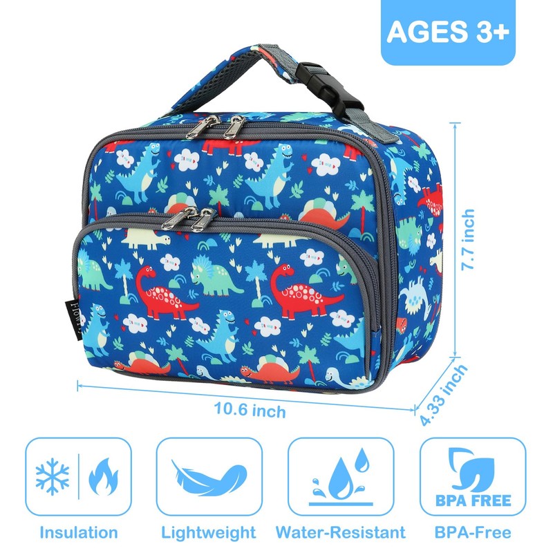 FlowFly Kids Lunch box Insulated Soft Bag Mini Cooer Back