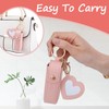 BOHUIZ 4 PCS PU Leather Potable Lipstick Holder Key Chain