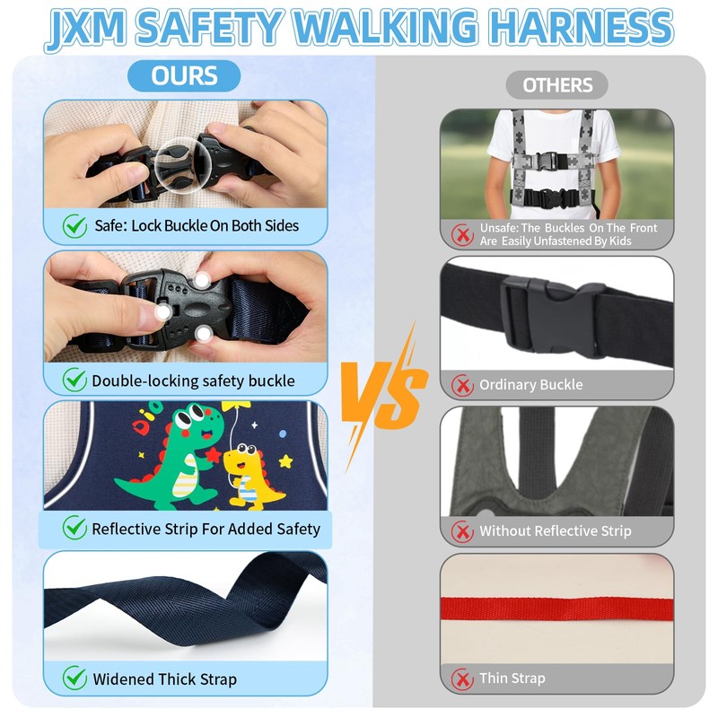 Safety Walking Harness with Leash for Autism Special Needs ADHD/ASD