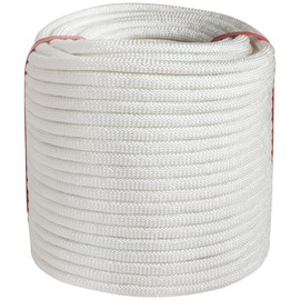 VEITHI 3/8 inch x 164 ft Braid Polyester Rope,Arborist Rigging Rope 3520lbs Breaking Strength Strong Pulling for Climbing,Camping,Sailing,Swings, etc. (White)