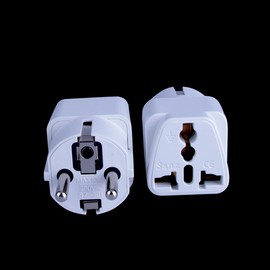 2PCS Germany Plug（4.8mm）, USA to Euro Europe Travel Wall, AC Power Charger Outlet Adapter Converter 2 Round Pin Socket,4.8mm,for Germany France South Korea Russia Iceland,DE Travel Adapter,Heavy Duty