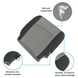 SecosAutoparts Driver Side Bottom & Foam Cushion Cloth Gray Seat Cover Compatible with Dodge Ram 1500 2500 3500 4500 5500 2009 2010 2011 2012