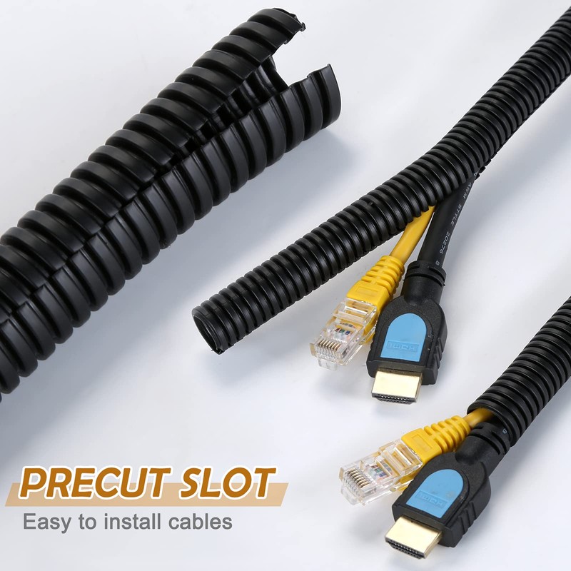ZhiYo 20FT 1/2” Wire Loom Split Tubing Auto Wire Conduit