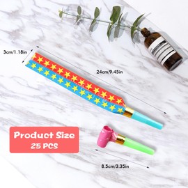 25 PCS Colorful Party Blowers, Party Whistles, for Kids Adults Birthday Parties Graduation Ceremonies Weddings Anniversaries Christmas Small Speaker Props