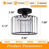 BUXVRCS Semi Flush Mount Modern Chandelier, Crystal Ceiling Light Fixture,