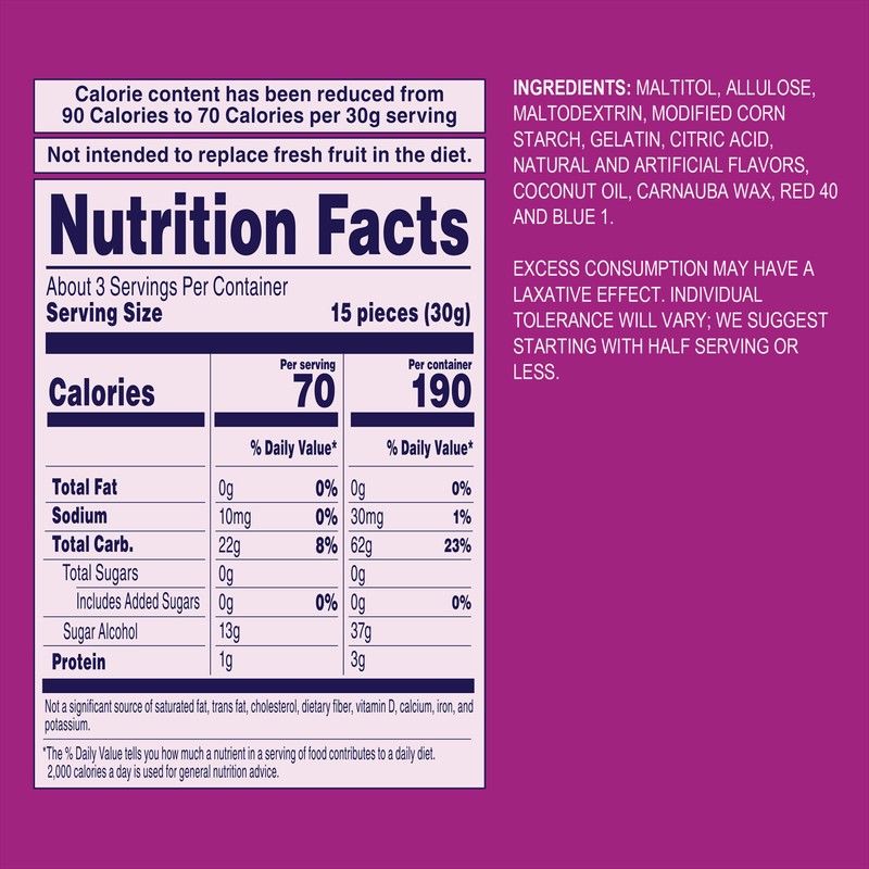 Welch's Zero Sugar Fruity Bites, Berries 'n Cherries Snack Pack,