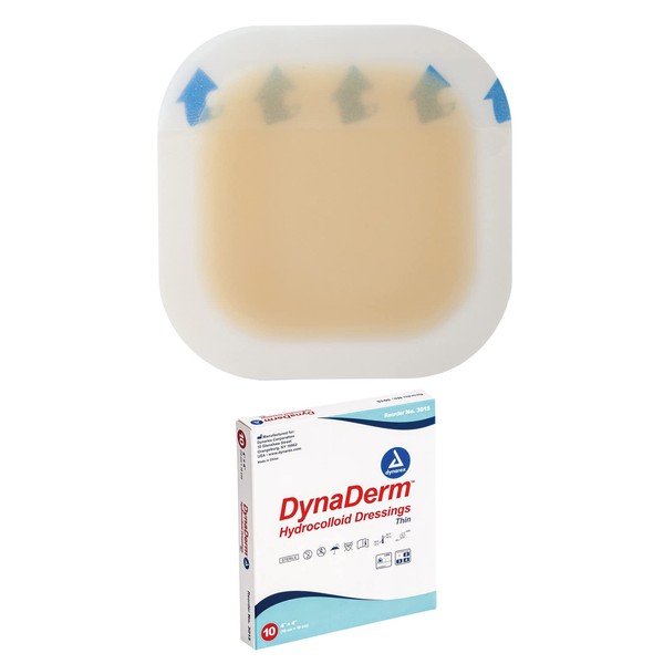 Dynarex Dynaderm Hydrocolloid Dressing, Thin,4 x 4 Inch/10 Count