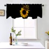 Art Studio 54x18 Inches Black Yellow Sunflower Window Treatment Valance