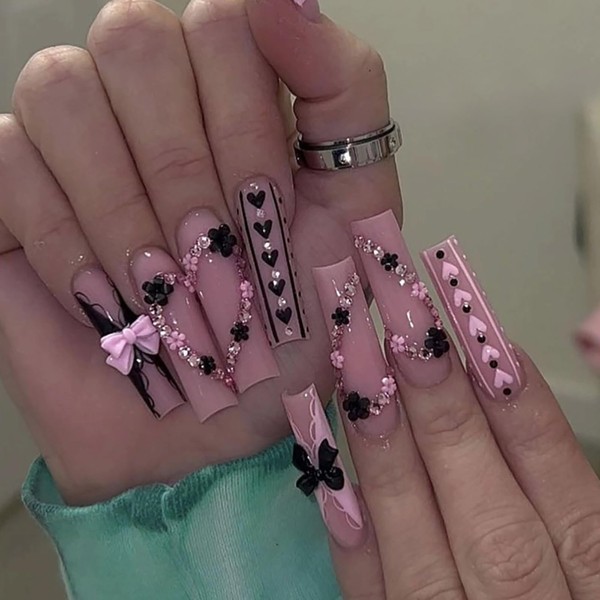 MISUD Press on Nails - Long Square Glue on Nails