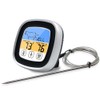 Fleischthermometer Digital Grillthermometer mit Touchscreen-Farb-LED-Display, Temperaturbereich bis 300 °C, für