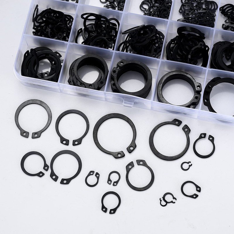 350 Pcs Circlips Set, E-Clips Snap Rings, External Retaining Ring