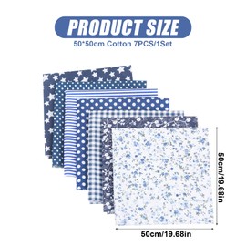 Pack of 7 Fabric 50 x 50 cm Substanc Cotton Fabric for Sewing Children's Textiles Patchwork Fabrics Package Cotton Cloth Bundle for Quilting Sewing DIY & Quilt Beginners Fabric Scraps for Sewing