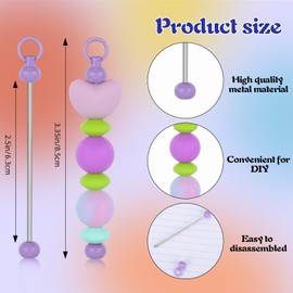 WEWAYSMILE 20pcs Blanks Beaded Keychains, Metal Bar Chains for DIY Jewelry Making (Mixed Colors)