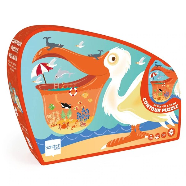 Scratch 276181126 Shape Pelican Contour Puzzle for Children 3 Years