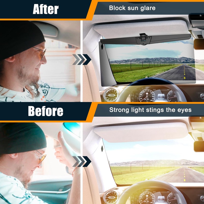 Veharvim Sun Visor Extender for Cars, Upgraded Polarized Car Visor