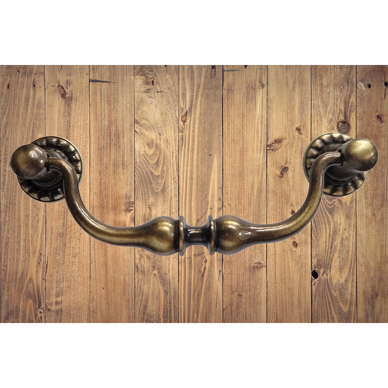 Universal Hardware Vintage Brass Drawer Handle Solid Cabinet Drop Swan