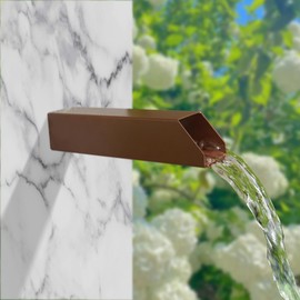 SUMGREEN 316 Stainless Steel 2 Inch Square Water Fountain Spout Scupper, Waterfall Spillway with Integrated Spray Baffle for Outdoor Landscape Decors, Pools, Ponds, Water Walls (Brown)