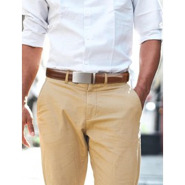 SKiporty Mens Belt,Ratchet Belts for Men Leather 1 3/8'' Adjustable for Dress Jeans B-Tan 46" to 52" Waist Adjustable