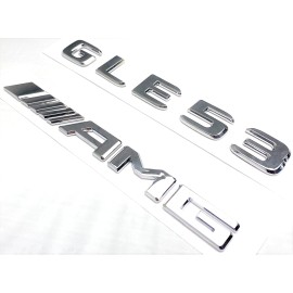 Unbranded #2 CHROME GLE53 + AMG REPLACEMENT FOR MERCEDES LIFTGATE REAR TRUNK EMBLEM BADGE