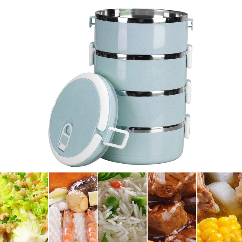 Portable 304 Stainless Steel Bento Lunch Box Thermal Cylinder Lunch