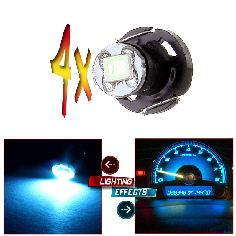 cciyu 4 Pack Ice Blue T4/T4.2 Neo Wedge 2835SMD LED