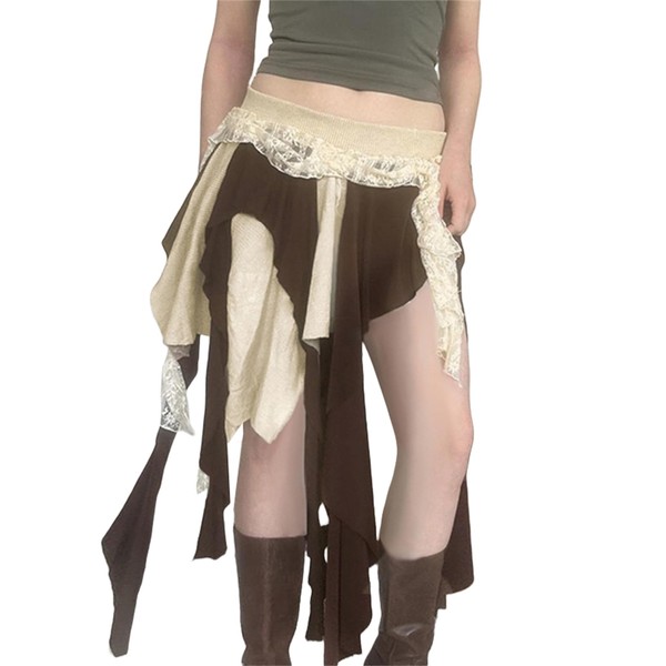 HeiBai Xiong Fairy Grunge Mini Skirt with Shorts Underneath Goth