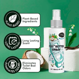 Clean-n-Fresh Toilet Spray 6.8 Fl.Oz, Poop Spray Beach Coco, Bathroom Air Fresheners Spray, Long Lasting Odor Eliminator - Coconut, Vanilla & Lily of the Valley