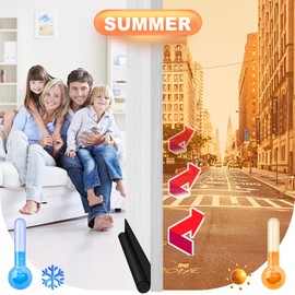 HomeProtect Door Draft Stopper 36 Inch Under Door Draft Blocker Door Sweep for Bottom of Door Reduce Cold Air, Soundproof, Light, Odor, Weather Stripping Door Seal Fit for Interior/Exterior Black