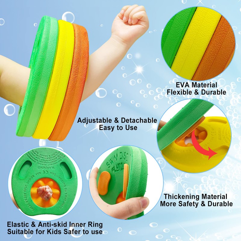 Kids Swimming Armbands Arm Float Discs for Pool, EVA Foam