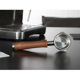 Coosigar 58mm Bottomless Portafilter | Fits for E61 Group Head 2 Ears machines| Stainless Steel portafilter and Walnut wood Handle|Espresso Machine Accessories(Walnut)