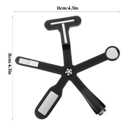 Hpmjz Cat Eye Polish Magnet Set, 6 in 1 Multi-Function Cat Eye Nail Magnet, Gel Magnetic for Nails, Nail Art Design Tools with Silicone Protective Case for 3D Nails Salon Studio or DIY(Black)