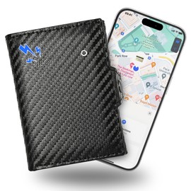 Auskang Men's Wallet with Find My RFID-Blocking Slim Wallet with ID Window Coin Pocket FindWallet+ Minimalist Wallet for Men (Black)