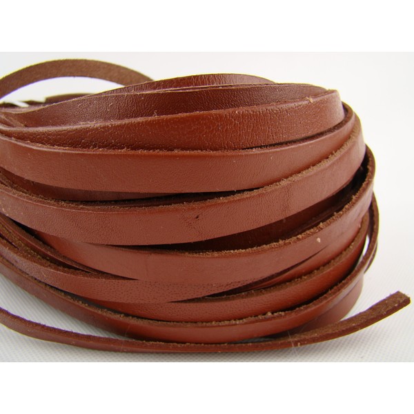 esnado Leather Strap 5 m Width 9-10 mm Thickness 2.5 mm Light Brown