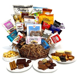 Easter Gourmet Gift Basket with Chocolate, Cookies, Candy, and Snacks. Hand-Crafted with premium foods for Kids, Men, Women, Friends, Family, and Teens (28 Piece)